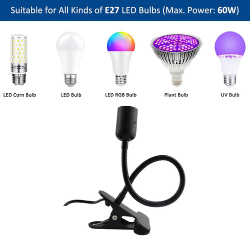 Black clip light bulb - clip, on