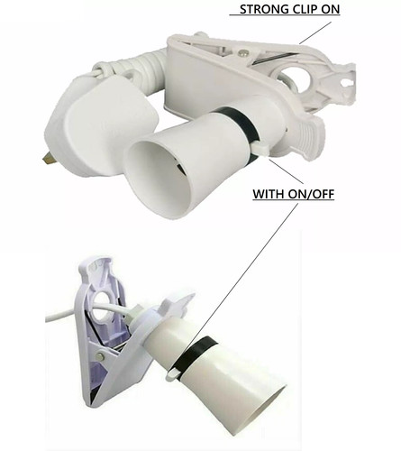 Clip light lamp bulb holder - on,
