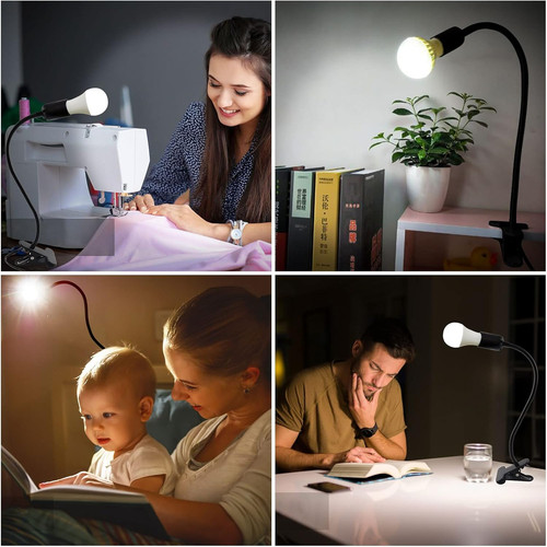 Black clip light - clip, bulb